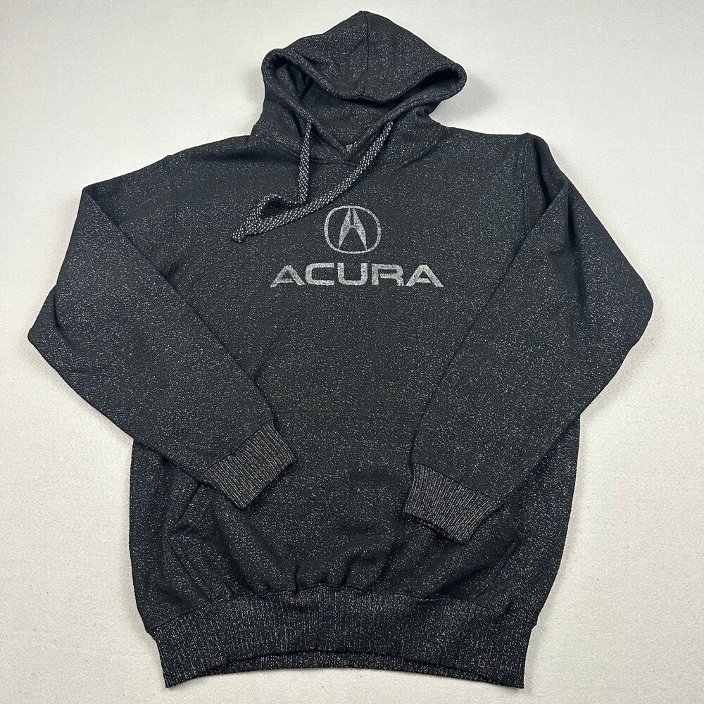 Acura Hoodie Men Large Gray Speckled Graphic Logo Pullover Sweatshirt Driving L